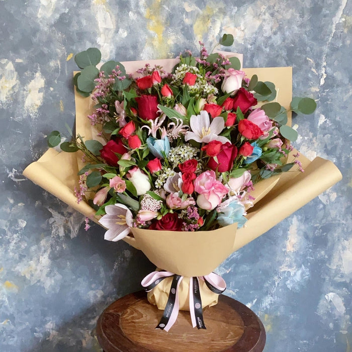Moulin Rouge - Roses with mixed flowers bouquet - Flourish by Charlene 
