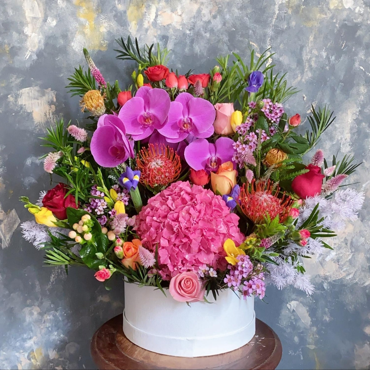 Vibrant garden blooms in bloom box - flower bloom box - Flourish by Charlene