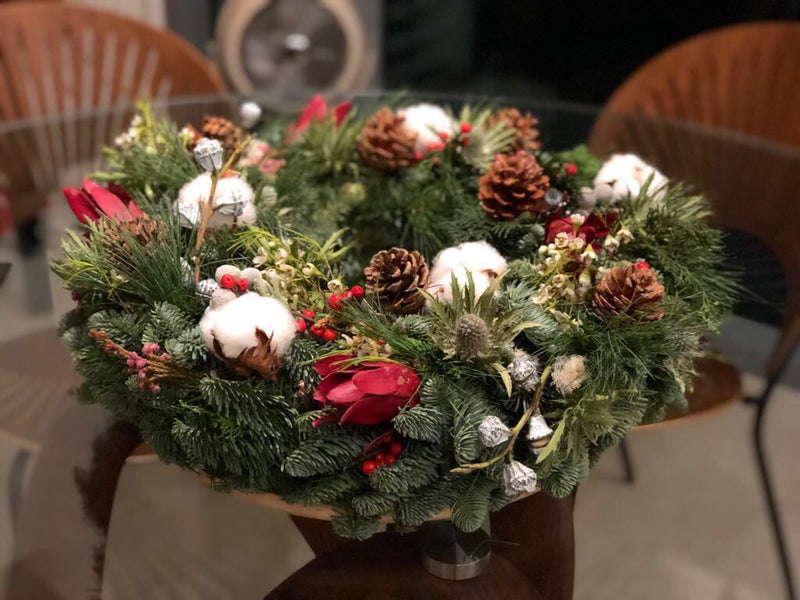 Christmas Wreath Table Arrangements - Flourish by Charlene