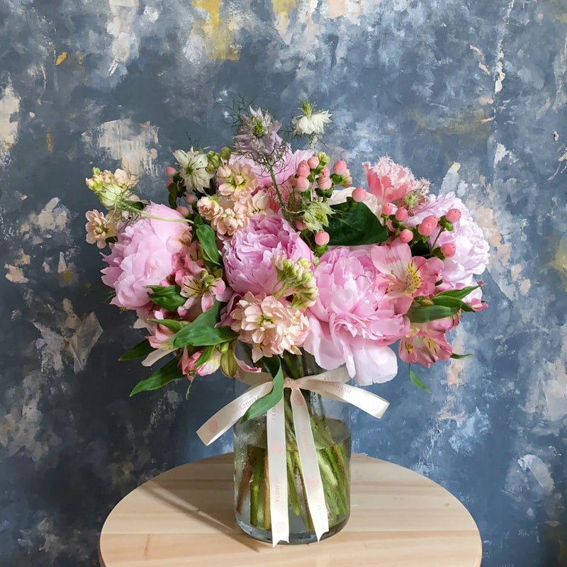 Luxe Peonies in vase - Peonies vase arrangement - Flourish by Charlene