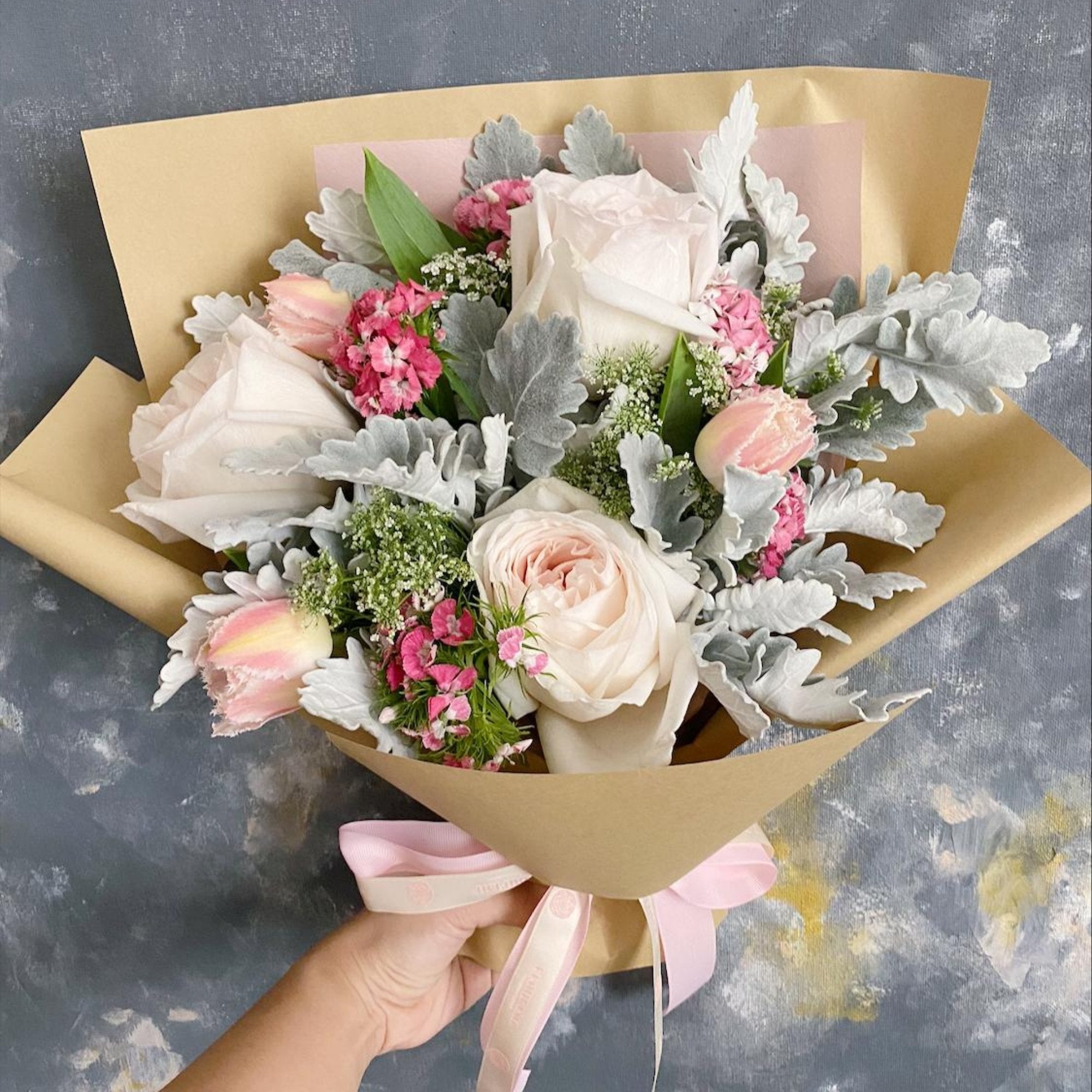 O'Hara - White Rose Flower Bouquet - Flourish by Charlene