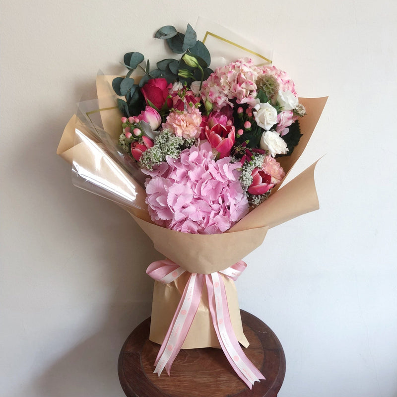 Pink Parade - Pink Hydrangea Flower Bouquet - Flourish by Charlene