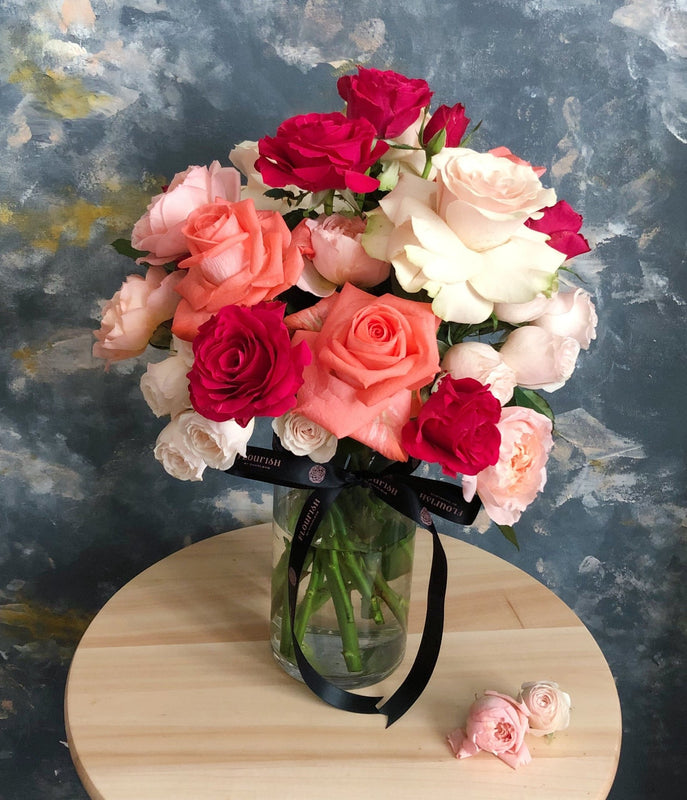 Roses Myraid - Mixed Rose Vase Arrangement Flourish by Charlene